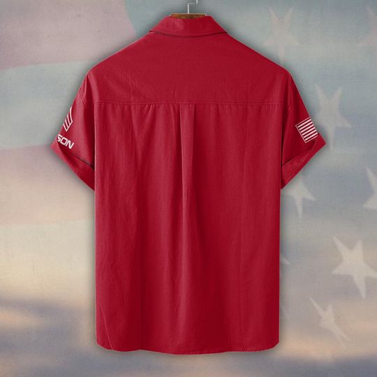 Customized U.S Veteran RED Friday Support Our Troops Hawaiian Shirt