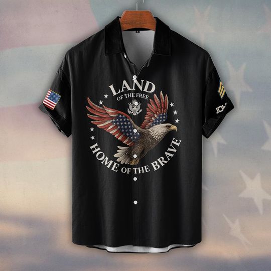 Customized U.S Veteran Land Of The Free Home Of The Brave Hawaiian Shirt