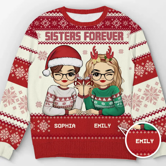 Love Is Beautiful, Friendship Is Better - Besties Personalized Custom Ugly Sweatshirt