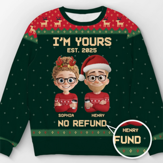 Custom Unisex Ugly Sweatshirt - Personalized Anniversary Christmas Wedding