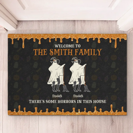 There's Some Horrors In This House - Family Personalized Custom Home Decor Decorative Mat