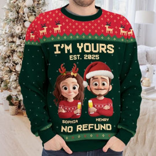 Custom Unisex Ugly Sweatshirt - Personalized Anniversary Christmas Wedding