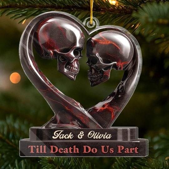 Custom Acrylic Ornament - Personalized Anniversary Christmas Wedding