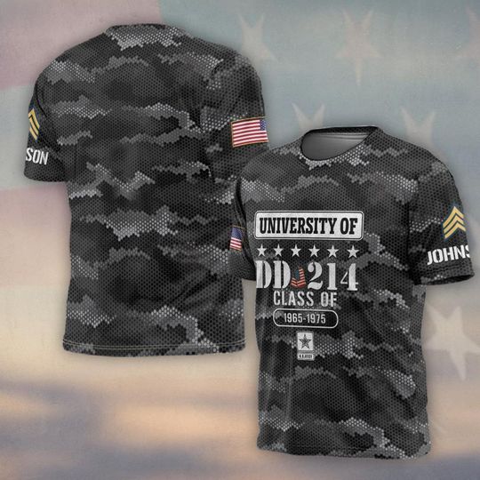 Customized U.S Veteran University Of DD-214 T-Shirt