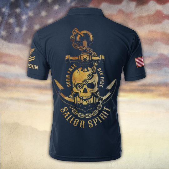US Navy Born Free Bowling Jersey – Sailor Spirit
