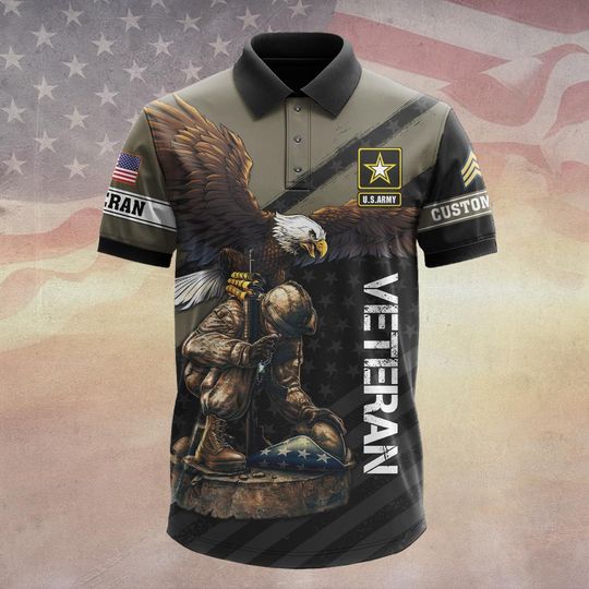 Customized US Veteran Polo Shirt
