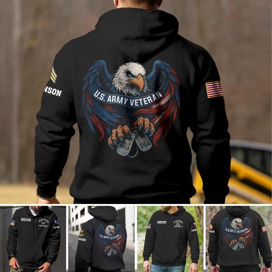 United States Military Eagle 3D Hoodie