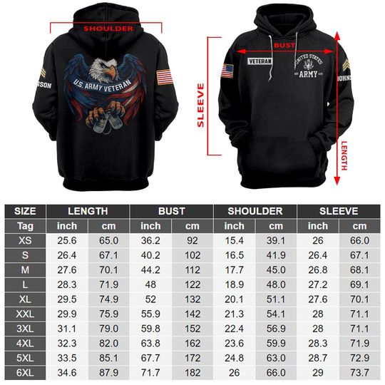 United States Military Eagle 3D Hoodie