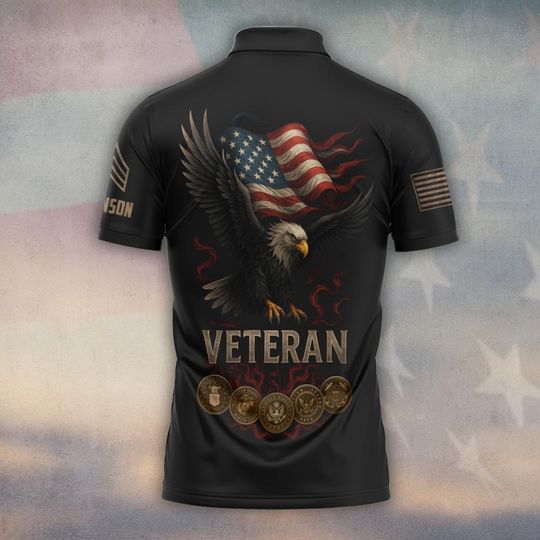Customized U.S Veteran Polo Shirt