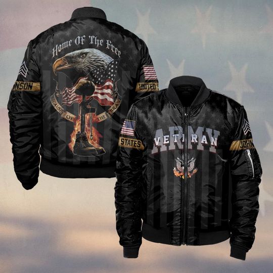 Customized Home Of The Free Because Of The Brave Bomber Jackets