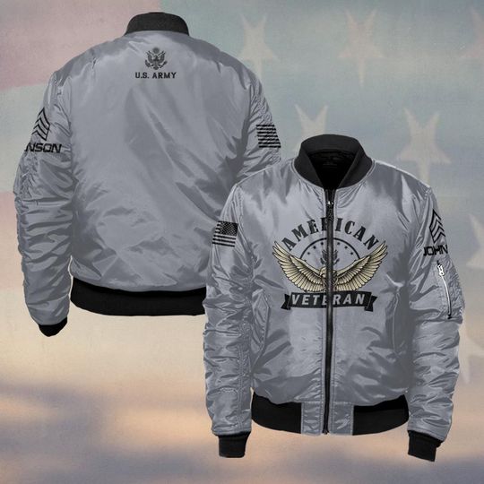 Customized Proud American Veteran Bomber Jackets