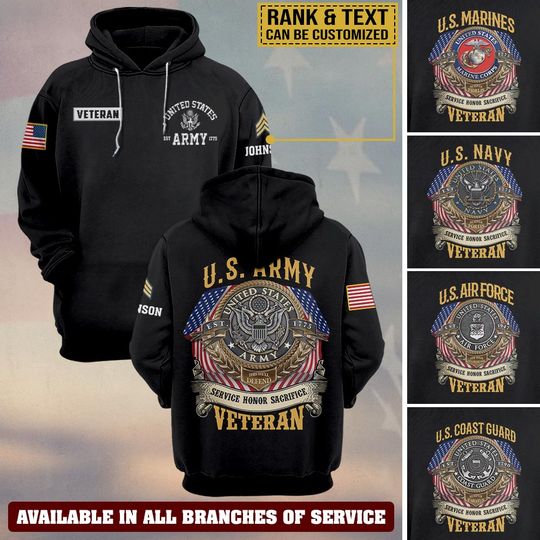 United States Veteran 3D Hoodie