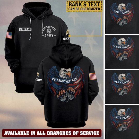 United States Military Eagle 3D Hoodie