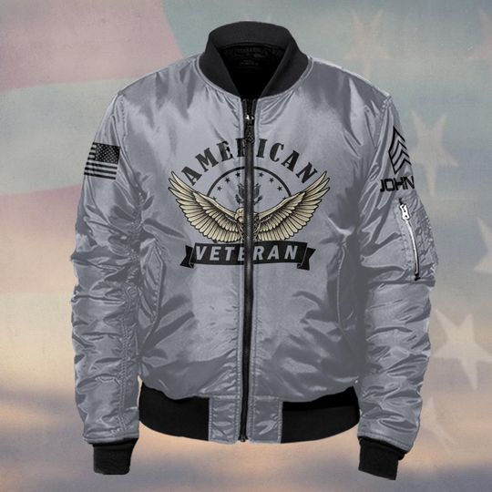 Customized Proud American Veteran Bomber Jackets