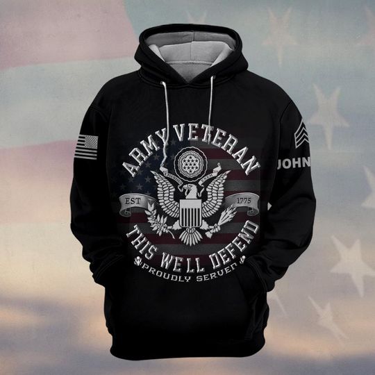 Customized U.S Veteran 3D Hoodie
