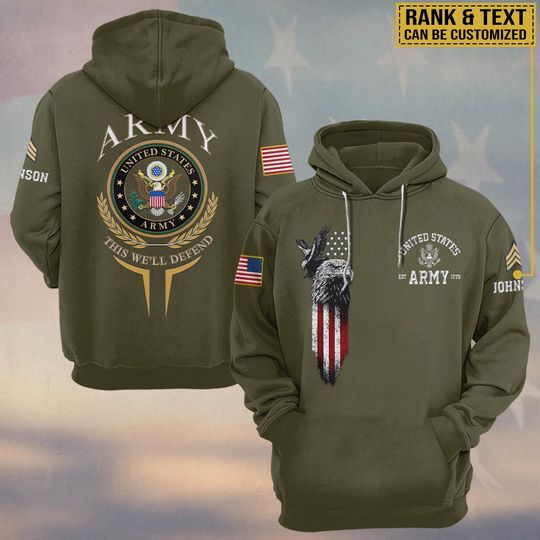 United States Military Motto 3D Hoodie