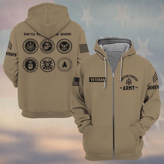 Customized You’ll Never Walk Alone 3D Zip Hoodie