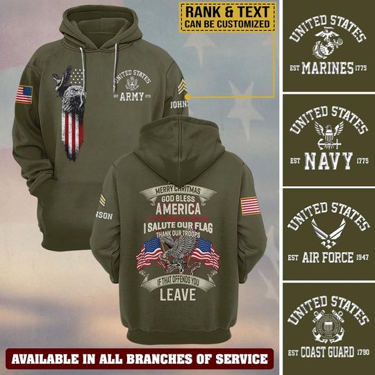 I Say Merry Christmas God Bless America I Own Guns Eat Bacon  3D Hoodie