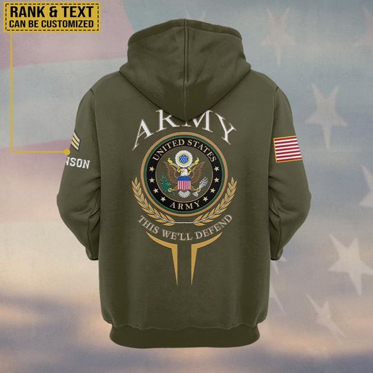 United States Military Motto 3D Hoodie