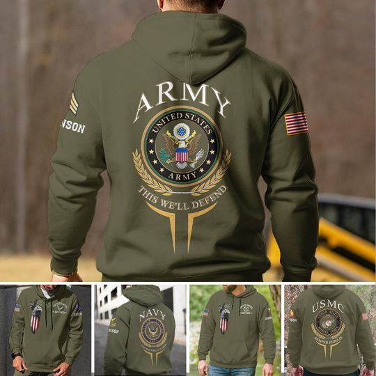 United States Military Motto 3D Hoodie