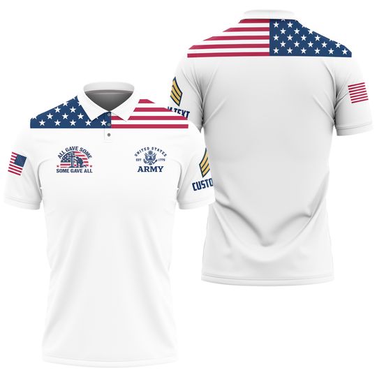 Customized All Gave Some Some Gave All Polo Shirt Patriotic Military Gift