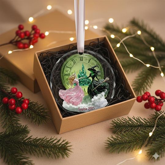Personalized Wicked Ornament 2025, Elphaba and Glinda Christmas Ornament