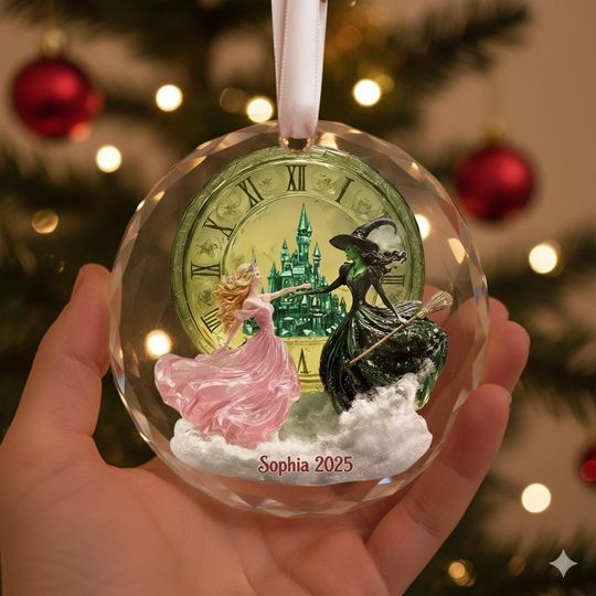 Personalized Wicked Ornament 2025, Elphaba and Glinda Christmas Ornament