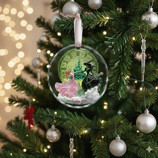 Personalized Wicked Ornament 2025, Elphaba and Glinda Christmas Ornament