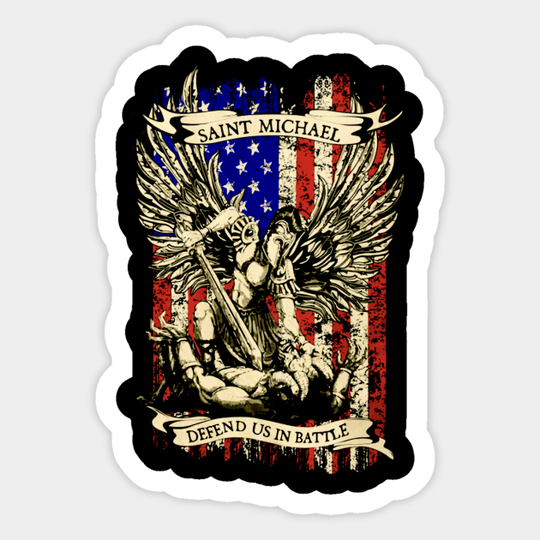 Catholic Defend Us in Battle Saint Michael - Saint Michael Protect Us - Sticker