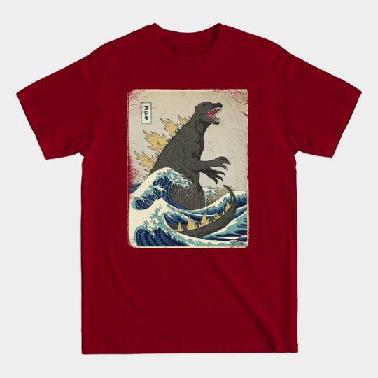 The Great god zilla off Kanagawa - god zilla - T-Shirt