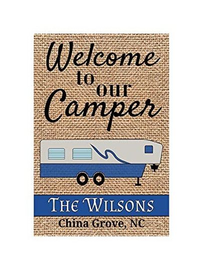 Personalized Welcome To Our Camper Garden Flag Custom Family Name Place
