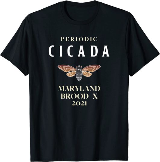 Men's T Shirt Periodic Cicada Maryland Brood X 2021