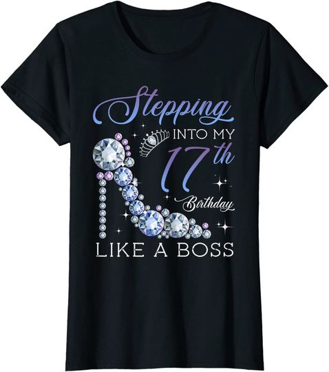Stepping Into 17th Birthday Born 2003 Gifts 17 Years Old T-Shirt