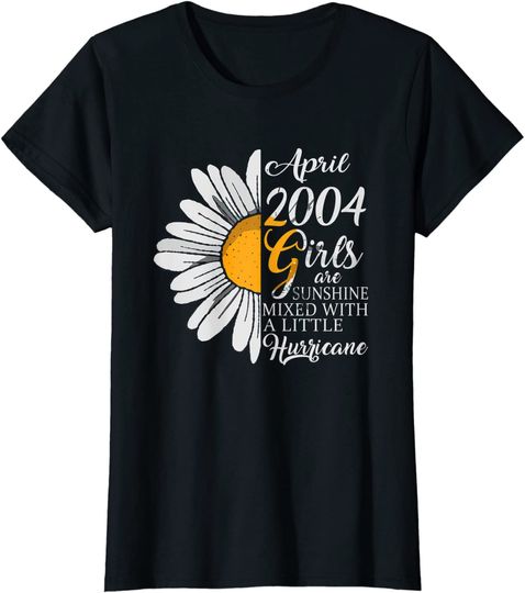Womens April Girl 2004 TShirt 17 Years Old 17th Birthday Gift T-Shirt