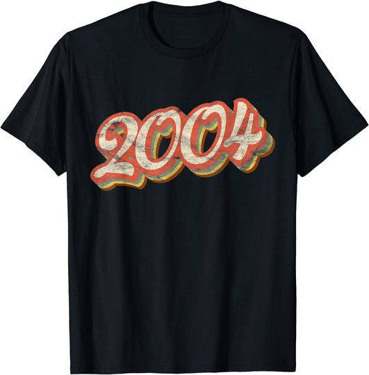 Vintage 2004 Text 17th Birthday Retro 17 Year Old T-Shirt