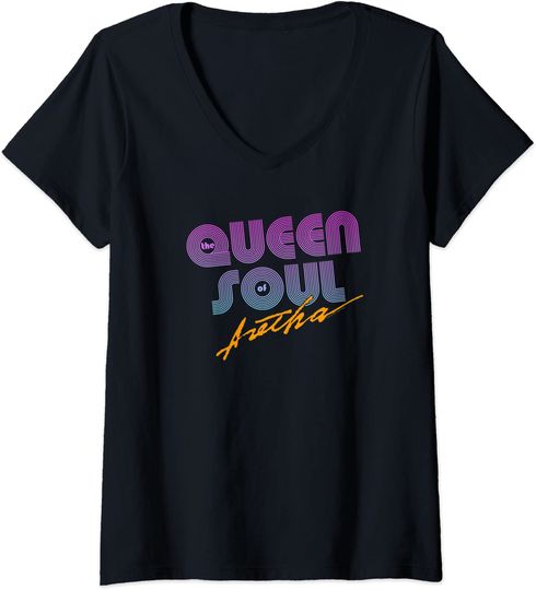Womens Aretha Franklin The Queen of Soul V-Neck T-Shirt