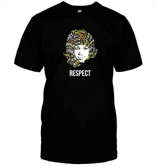 Aretha Queen of Soul Respect T Shirt Franklin Tunes and Apparel t Shirt DMN Black