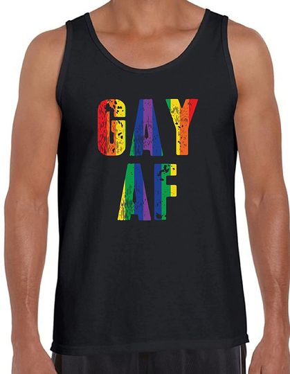 Gay Pride Tank Top Men - LGBTQIA Parade Rainbow Summer Festival Muscle Tee