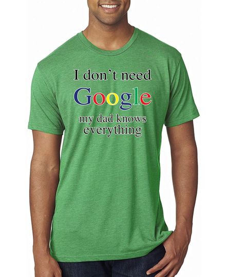 I Don't Need Google My Dad Mom Son and Daughter Knows Everything Humor Mens Premium Tri Blend T-Shirt