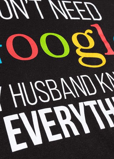 I Don't Need Google, My Husband Knows Everything! | Funny Gay Marriage Wedding Groom T-Shirt
