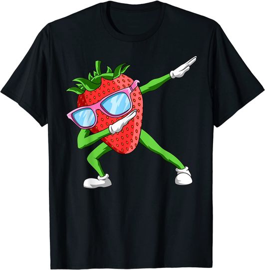 Strawberry Dabbing Fruit Lover Fruitarian Strawberries Berry T-Shirt