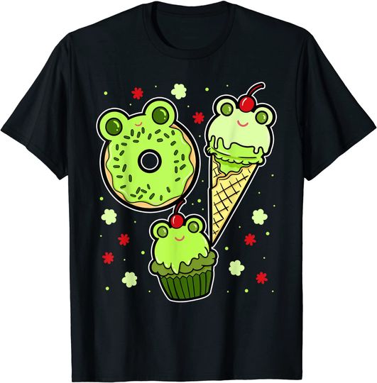 Frog Face Toad Amphibian Froggy Donut Ice Cream Cupcake T-Shirt