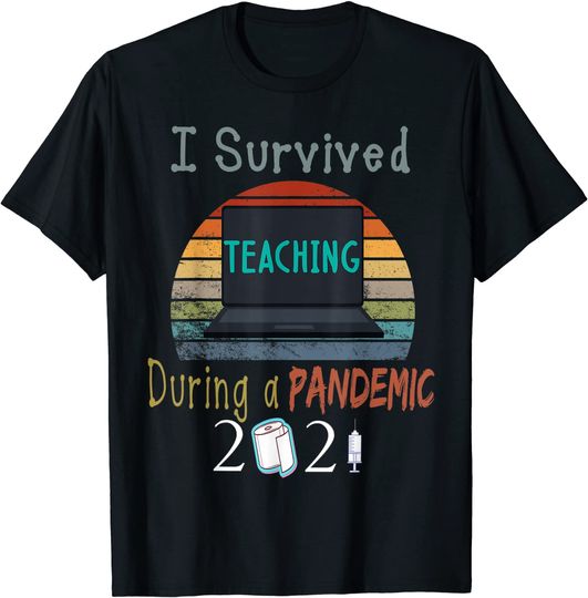 Funny vintage I Survived Teaching During A Pandemic 2021 T-Shirt