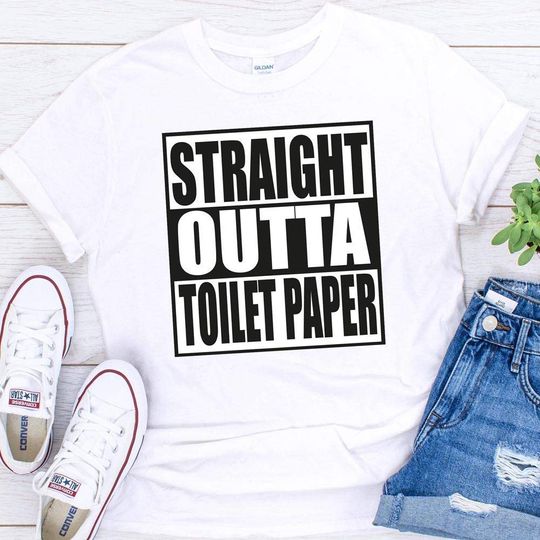 Straight Outta Toilet Paper Funny Coronavirus Pandemic T-Shirt For Men Women Adults Shirt