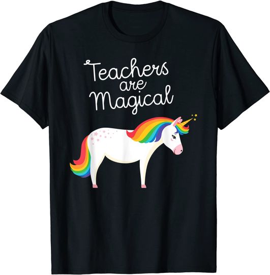 Teachers Are Magical Cute Unicorn Illustration T-Shirt