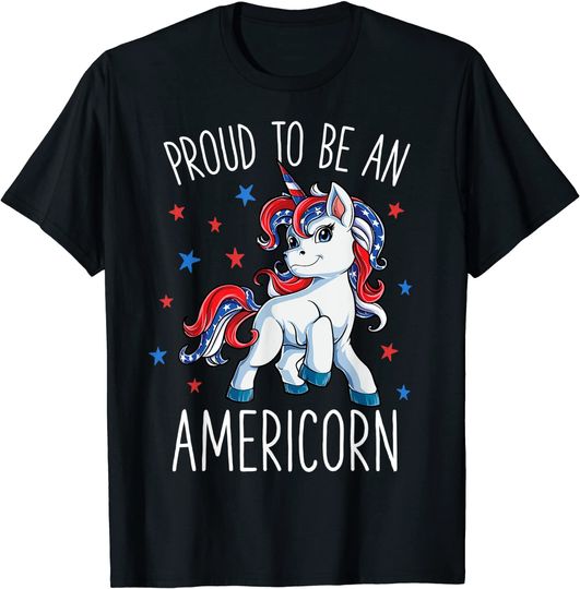 Americorn Unicorn 4th of July T shirt Girls Mericorn Merica T-Shirt
