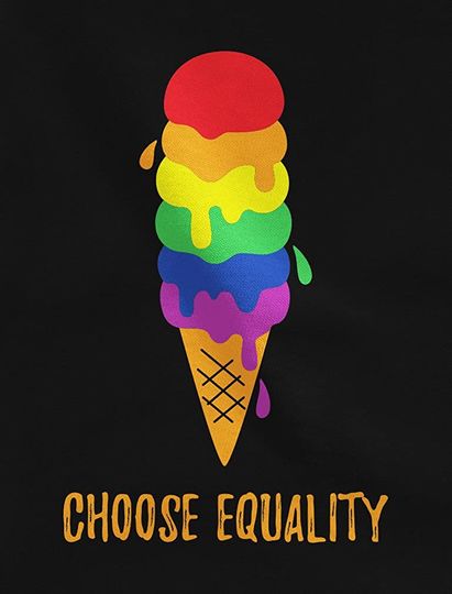 LGBT Shirt Equality Rainbow Gay Lesbian Ice Cream Pride Flag T-Shirt