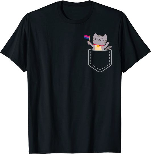 Bisexual Pride Pocket Cat T-Shirt Flag Tabby Bi Kitten Cute