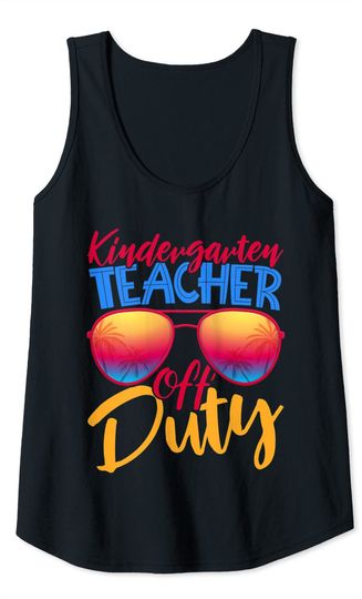 Kindergarten Teacher Off Duty Sunglasses Beach Sunset Tank Top