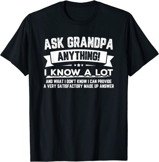 Funny Father's Day Shirt Gift 60th Ask Grandpa Anything T-Shirt